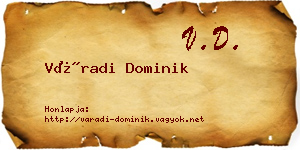 Váradi Dominik névjegykártya